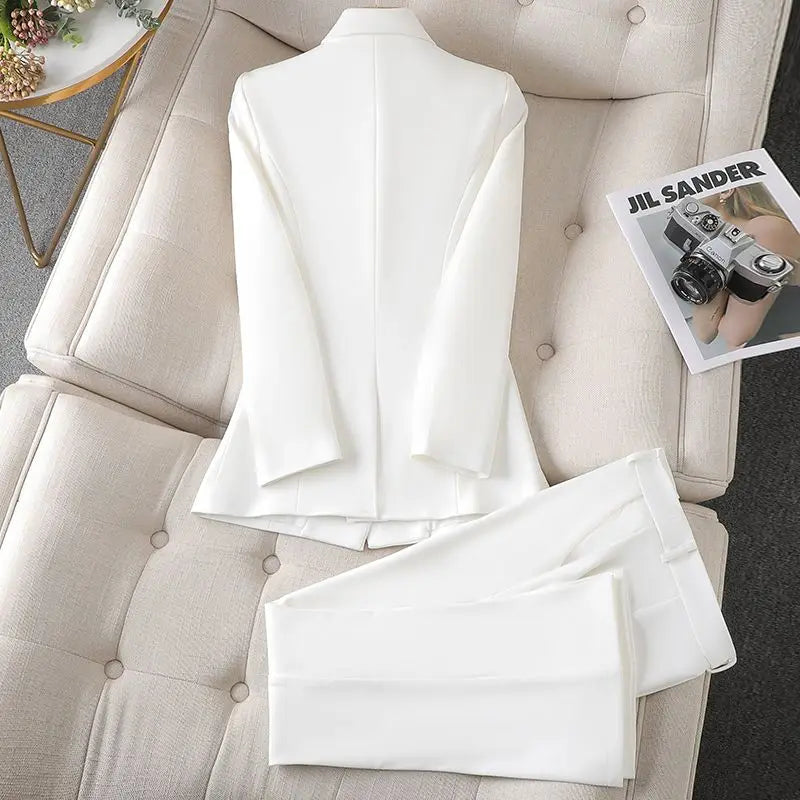 Elise | Ensemble blazer croisé et pantalon droit