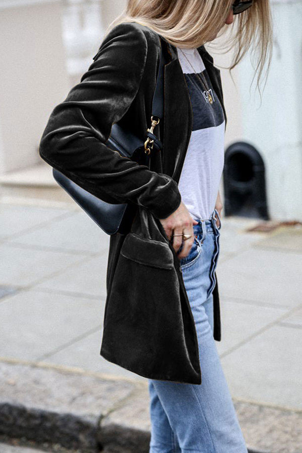 Adrienne | Blazer en Velours Ajusté