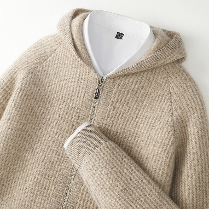 Manon | Gilet zippé à capuche en laine mérinos