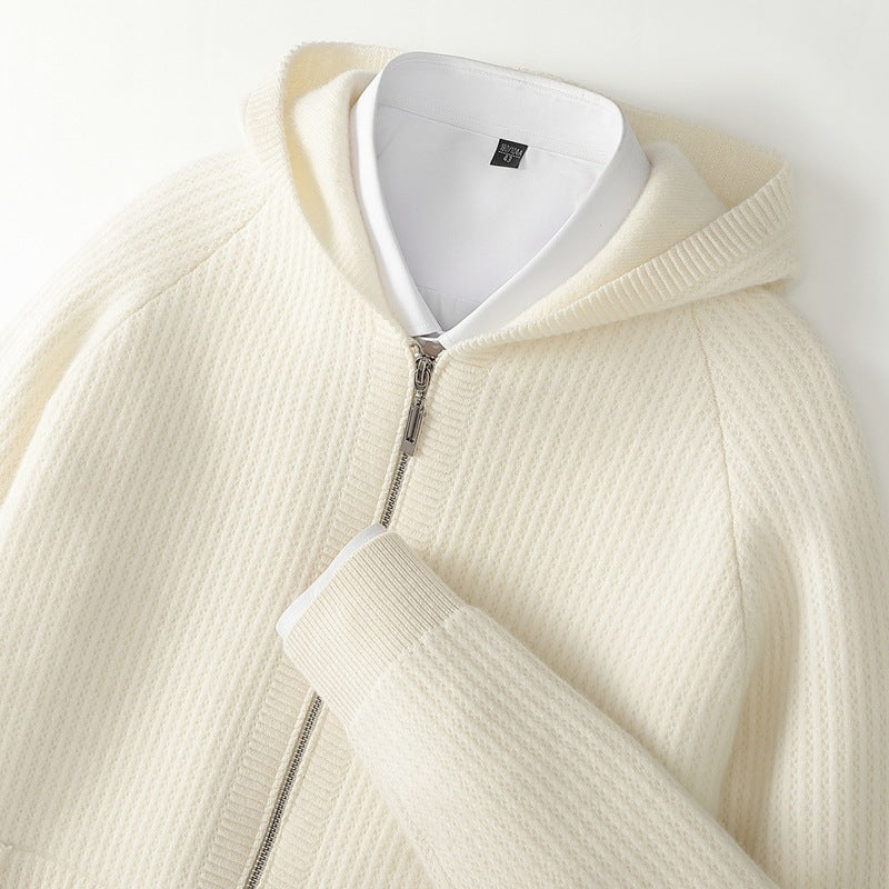 Manon | Gilet zippé à capuche en laine mérinos