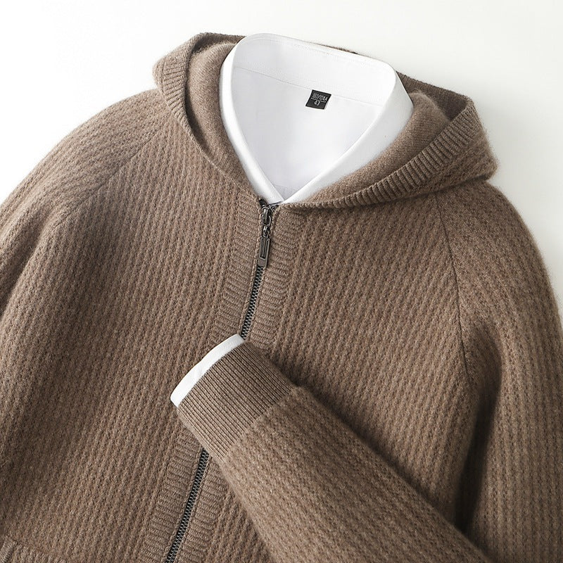 Manon | Gilet zippé à capuche en laine mérinos