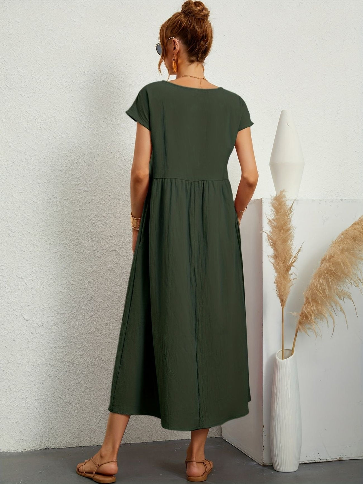 Clara | Robe midi fluide à poches