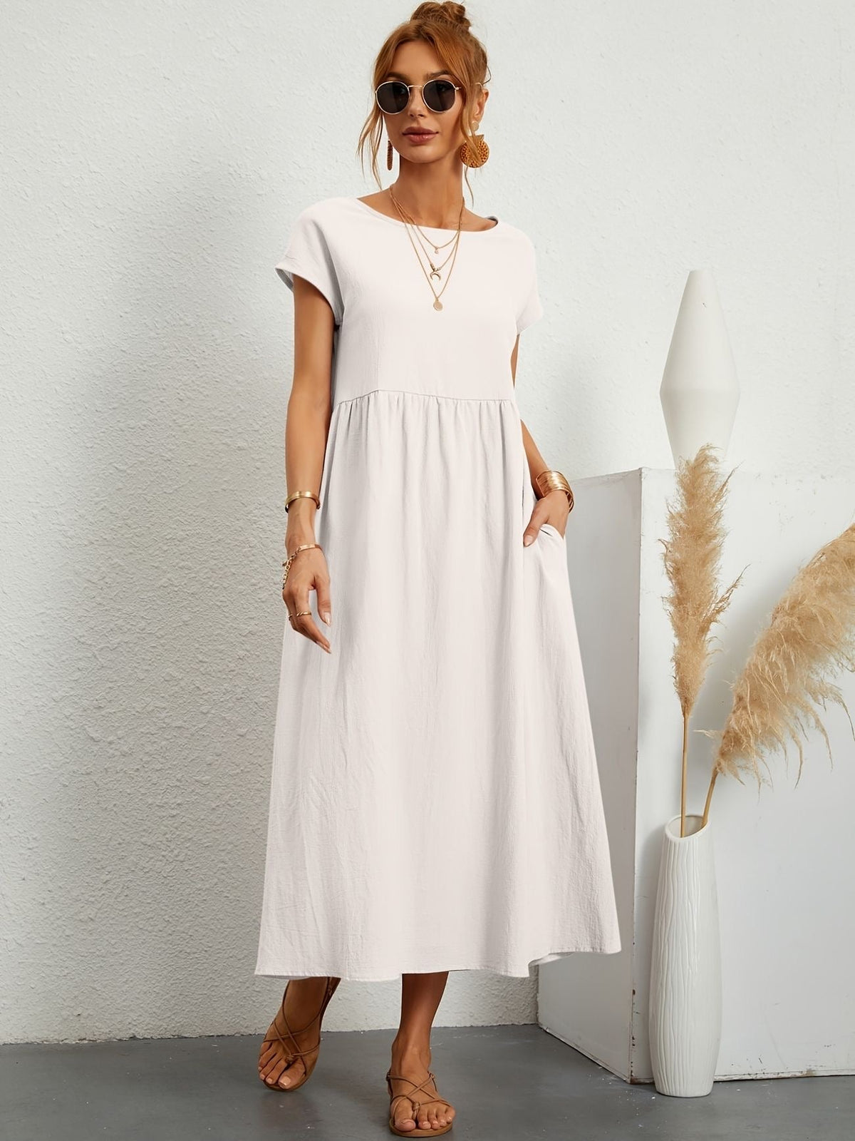 Clara | Robe midi fluide à poches