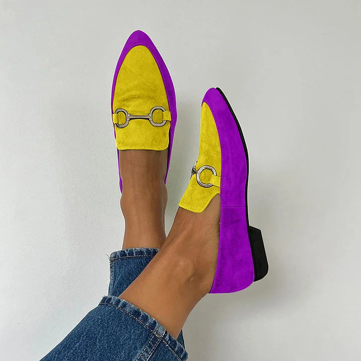 Georgette | Mocassins en Daim à Détail Métallique