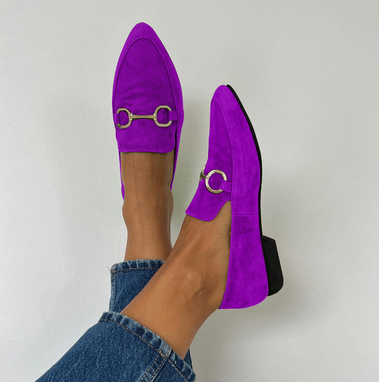 Georgette | Mocassins en Daim à Détail Métallique