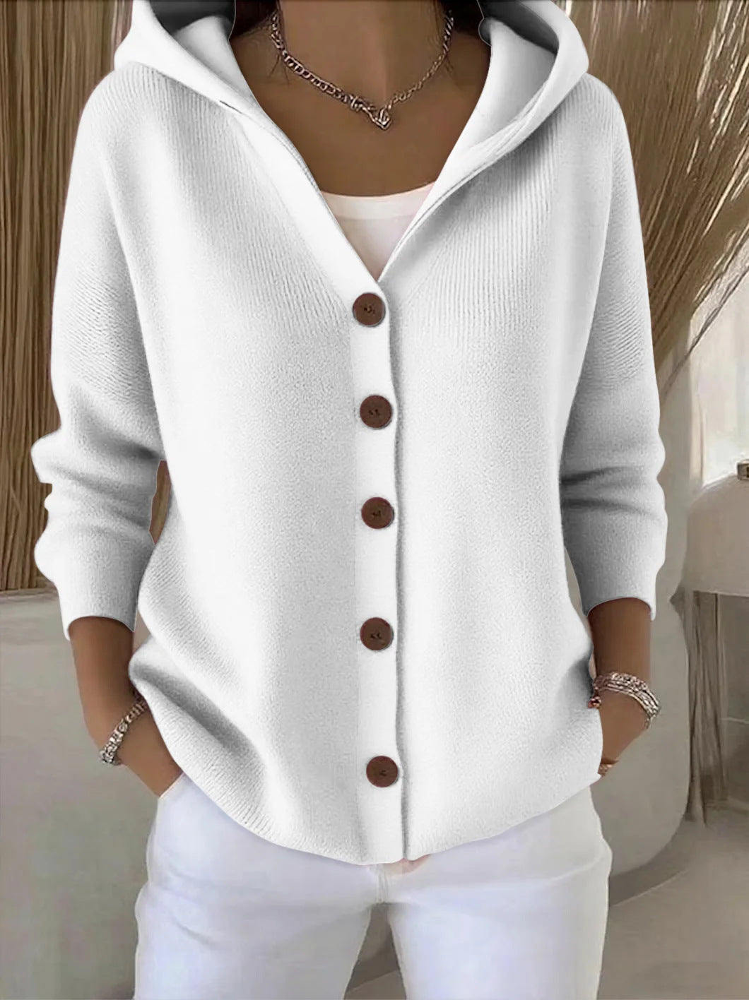Josette | Gilet en coton à boutons contrastants