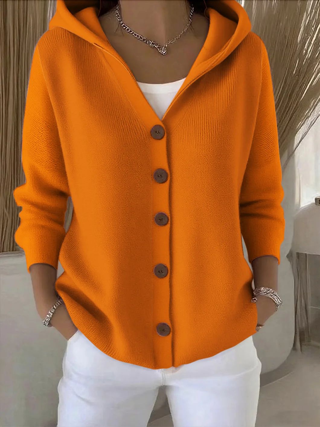 Josette | Gilet en coton à boutons contrastants