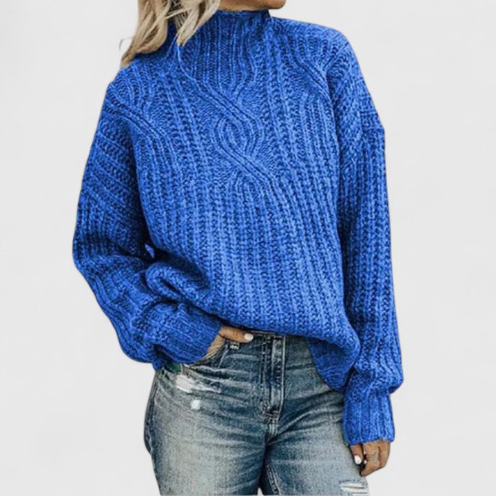 Clotilde™ — Pull texturé à col montant confortable