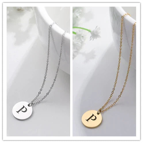 Collier Pendentif Lettre en Or Élégant
