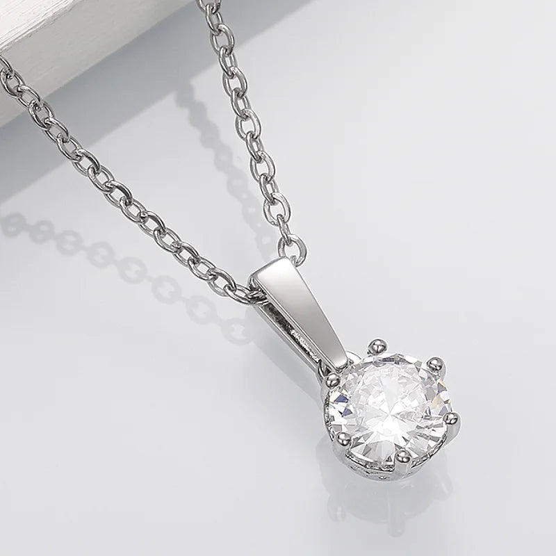 Collier Pendentif Classique en Zirconium