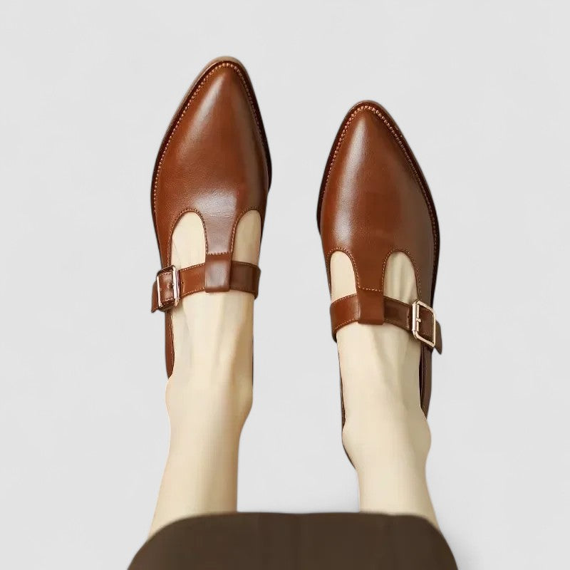 Sylviane | Souliers Tressés Bout Fermé à Talon Carré