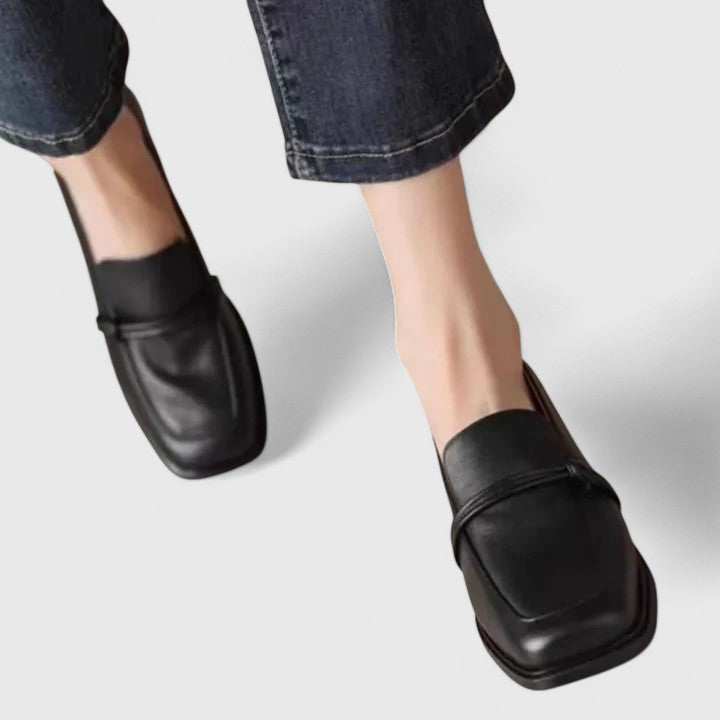 Yolande | Mocassins à Bout Carré qui Tiennent au Talon