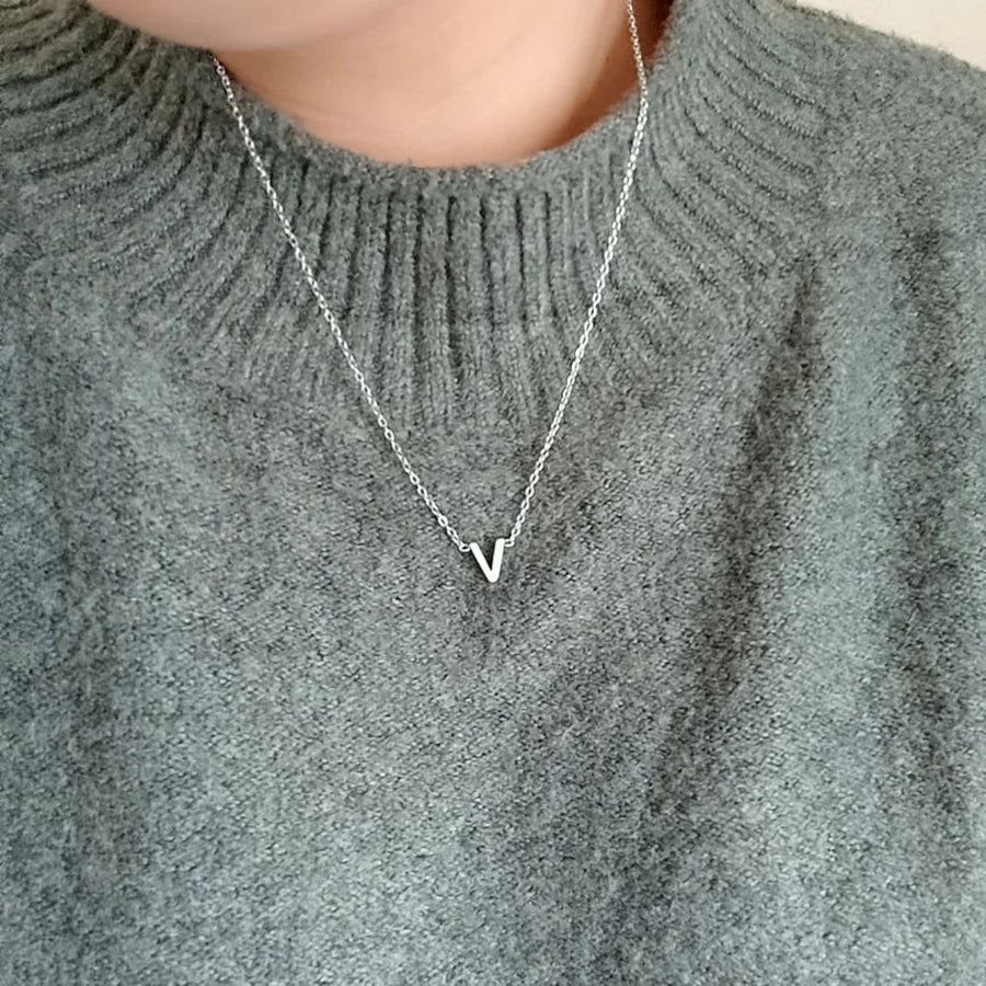 Collier pendentif alphabet brillant