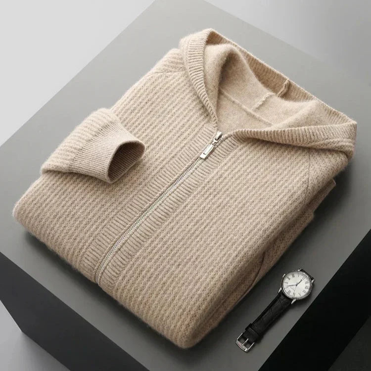Manon | Gilet zippé à capuche en laine mérinos