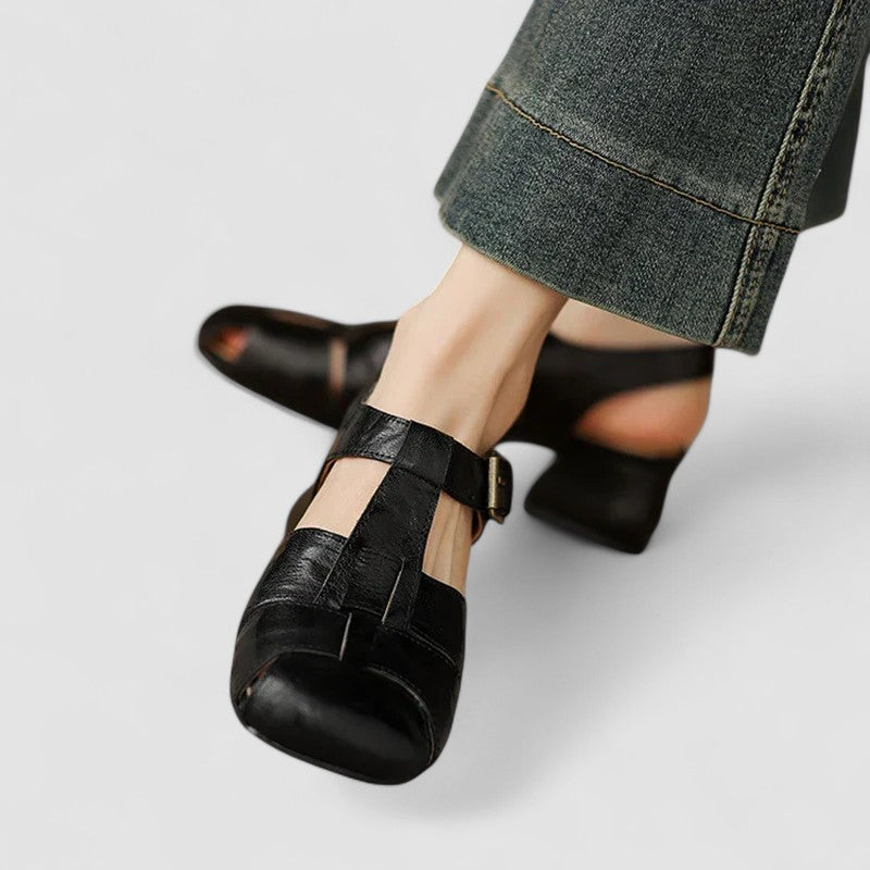 Francine | Babies Ajourées à Petit Talon et Bride Cheville