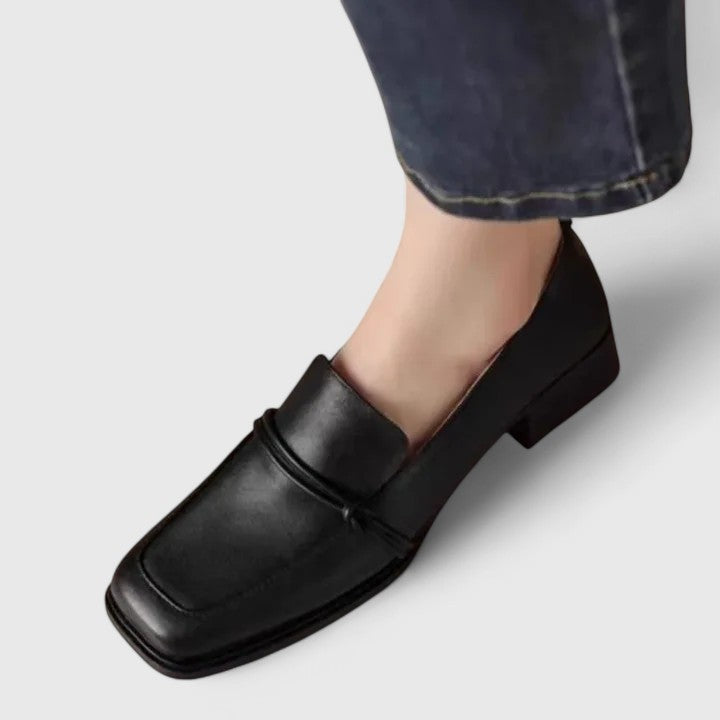 Yolande | Mocassins à Bout Carré qui Tiennent au Talon