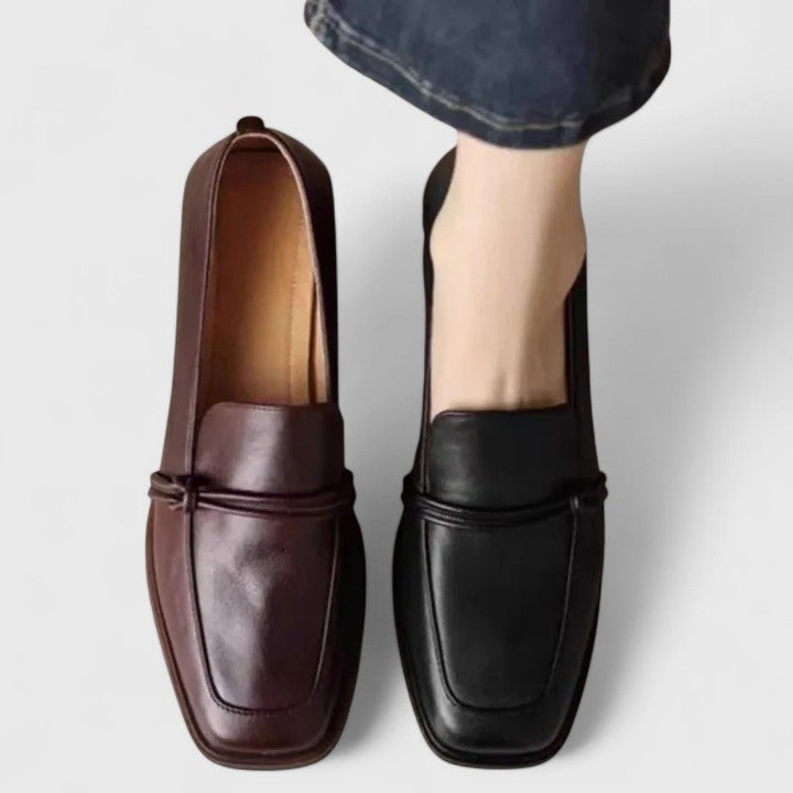 Yolande | Mocassins à Bout Carré qui Tiennent au Talon