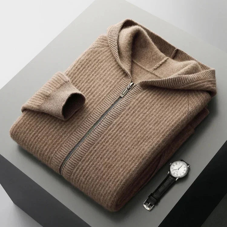 Manon | Gilet zippé à capuche en laine mérinos