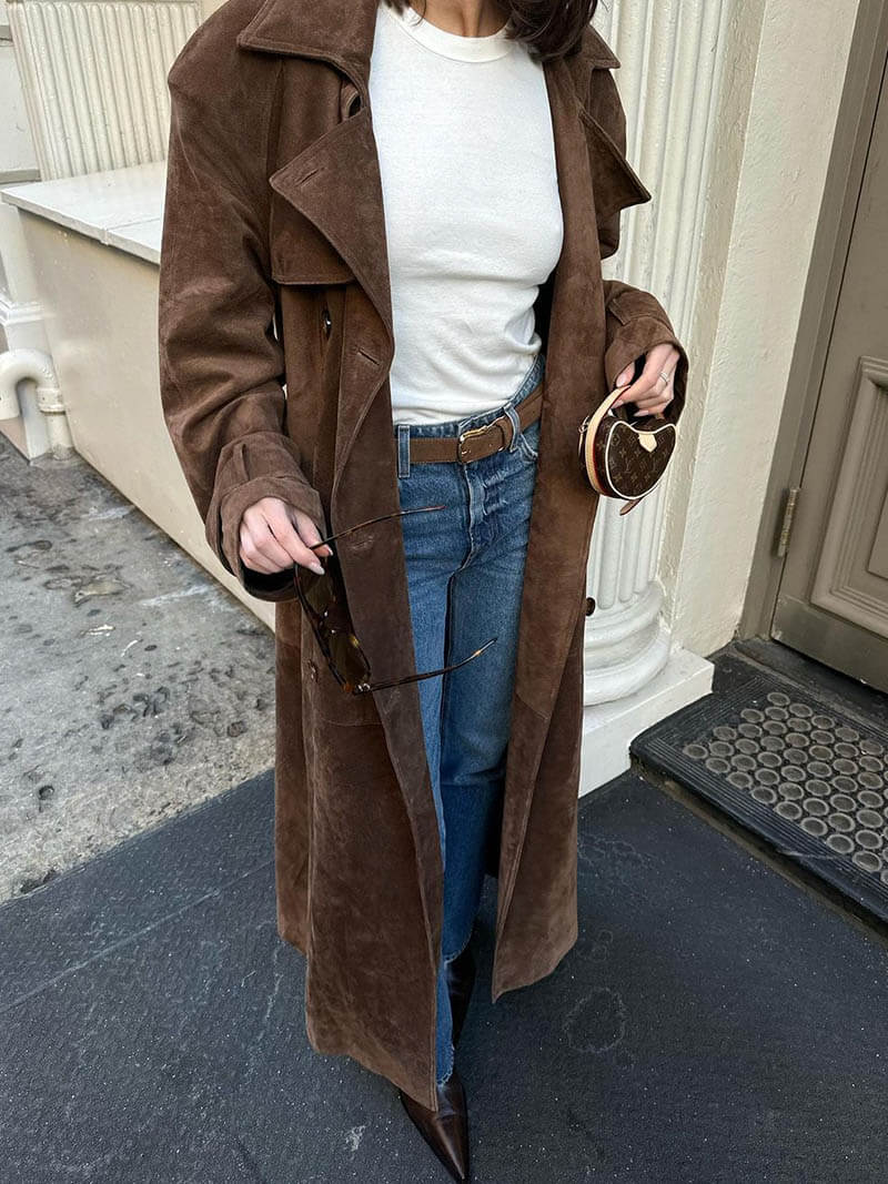 Trench-coat en Suède Frejas™ | Suède imitation