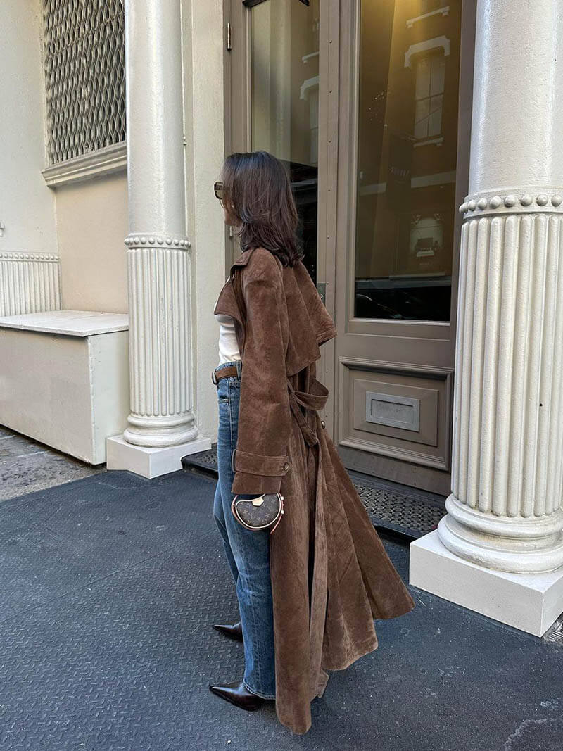 Trench-coat en suédine Frejas™ | Imitation daim