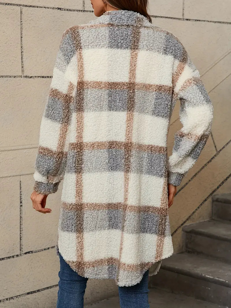 Isabelle™ | Manteau teddy à carreaux confortable