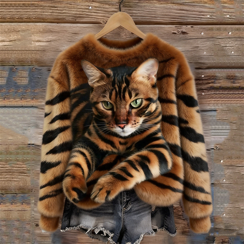 Marie™ | Pull doux à motif chat élégant