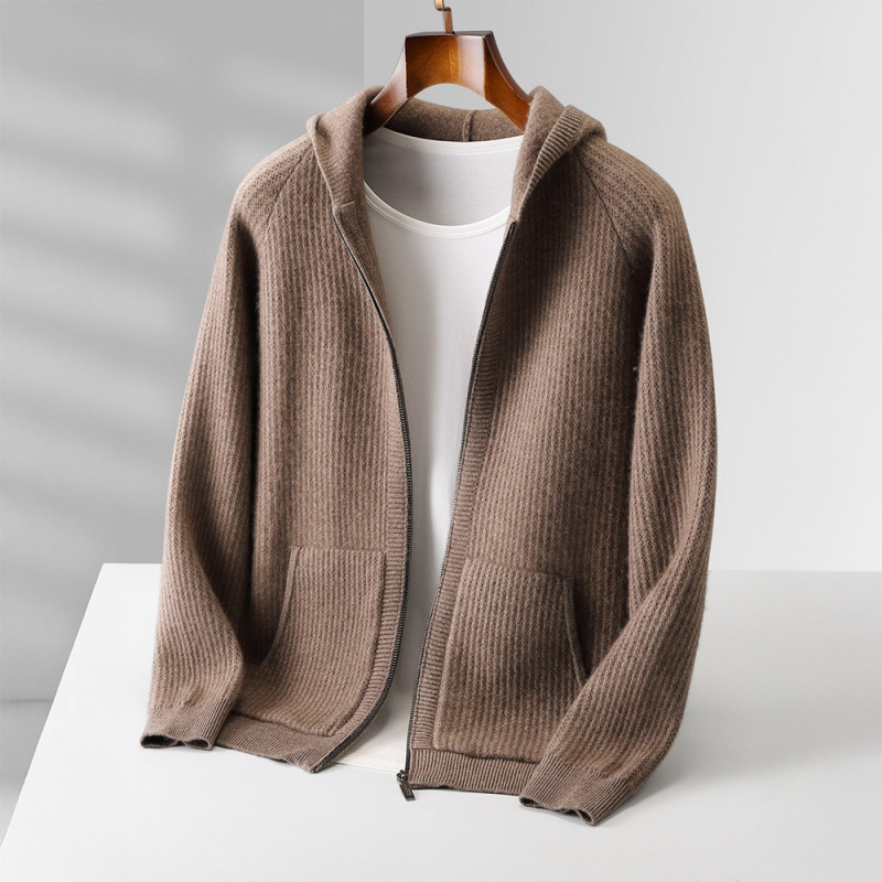 Manon | Gilet Zippé à Capuche en Laine Mérinos