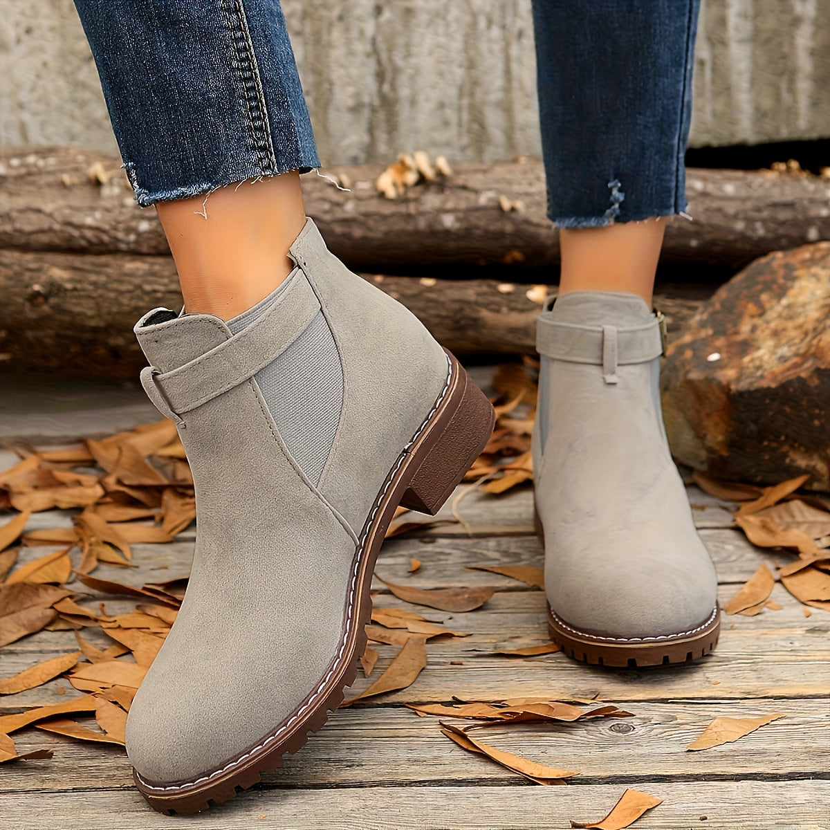 Albane | Bottines Élégantes à Boucle et Talon Bloc
