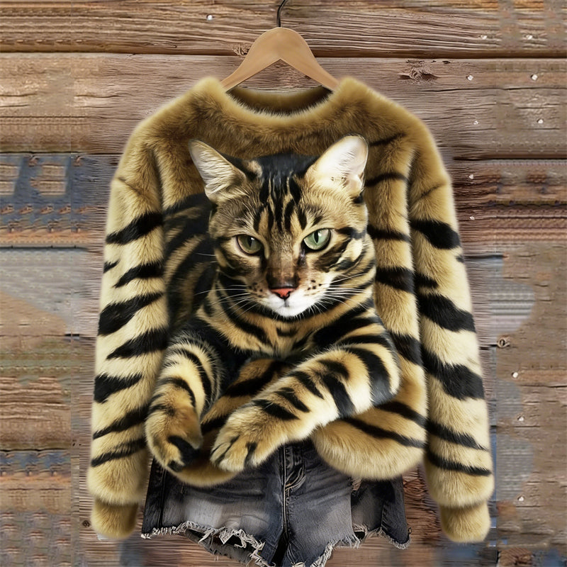 Marie™ | Pull doux à motif chat élégant