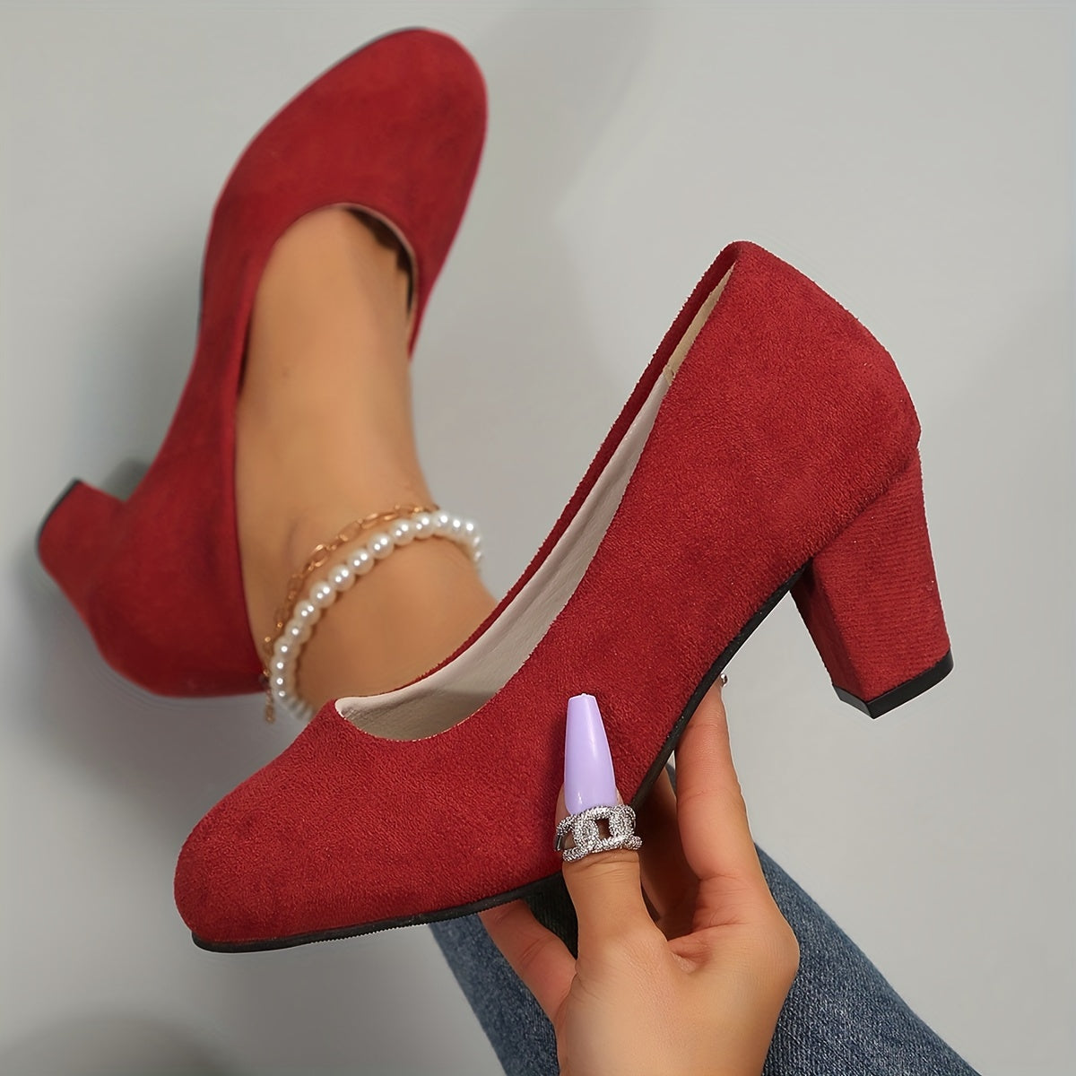 Honorine | Escarpins à Bout Large et Talon Stable sans Douleur