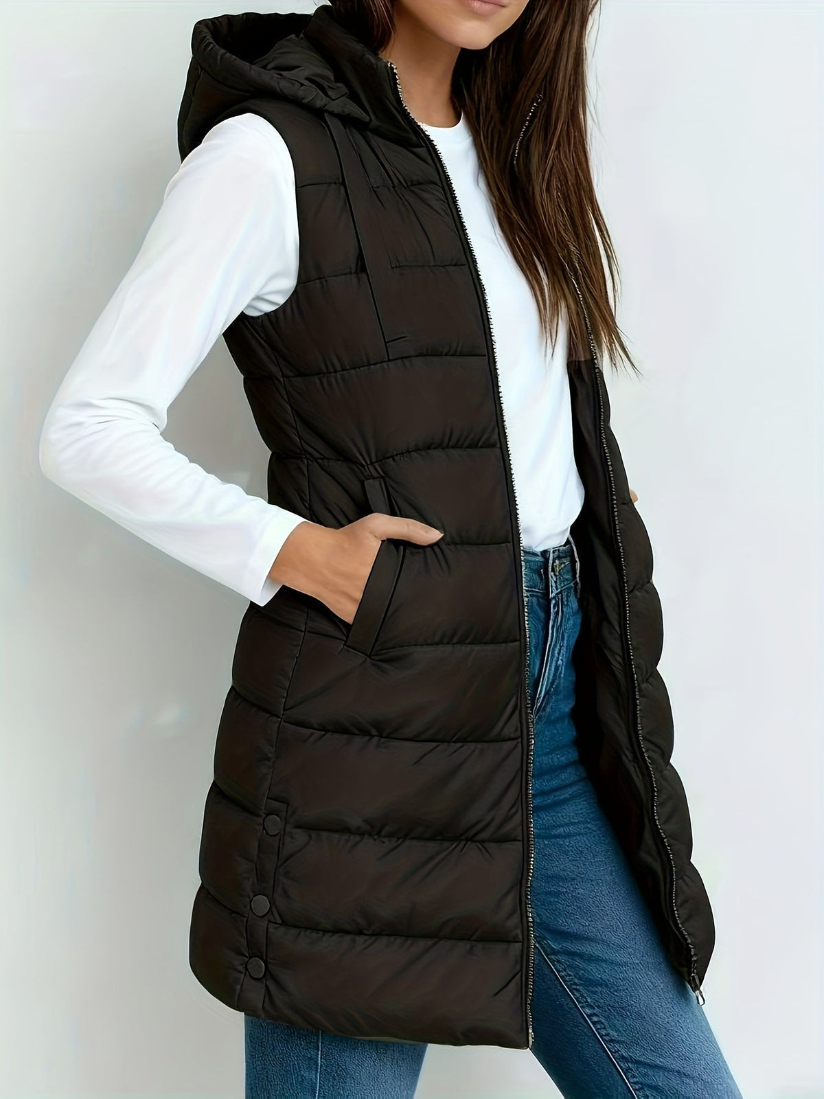 Tira™ | Élégant gilet long matelassé