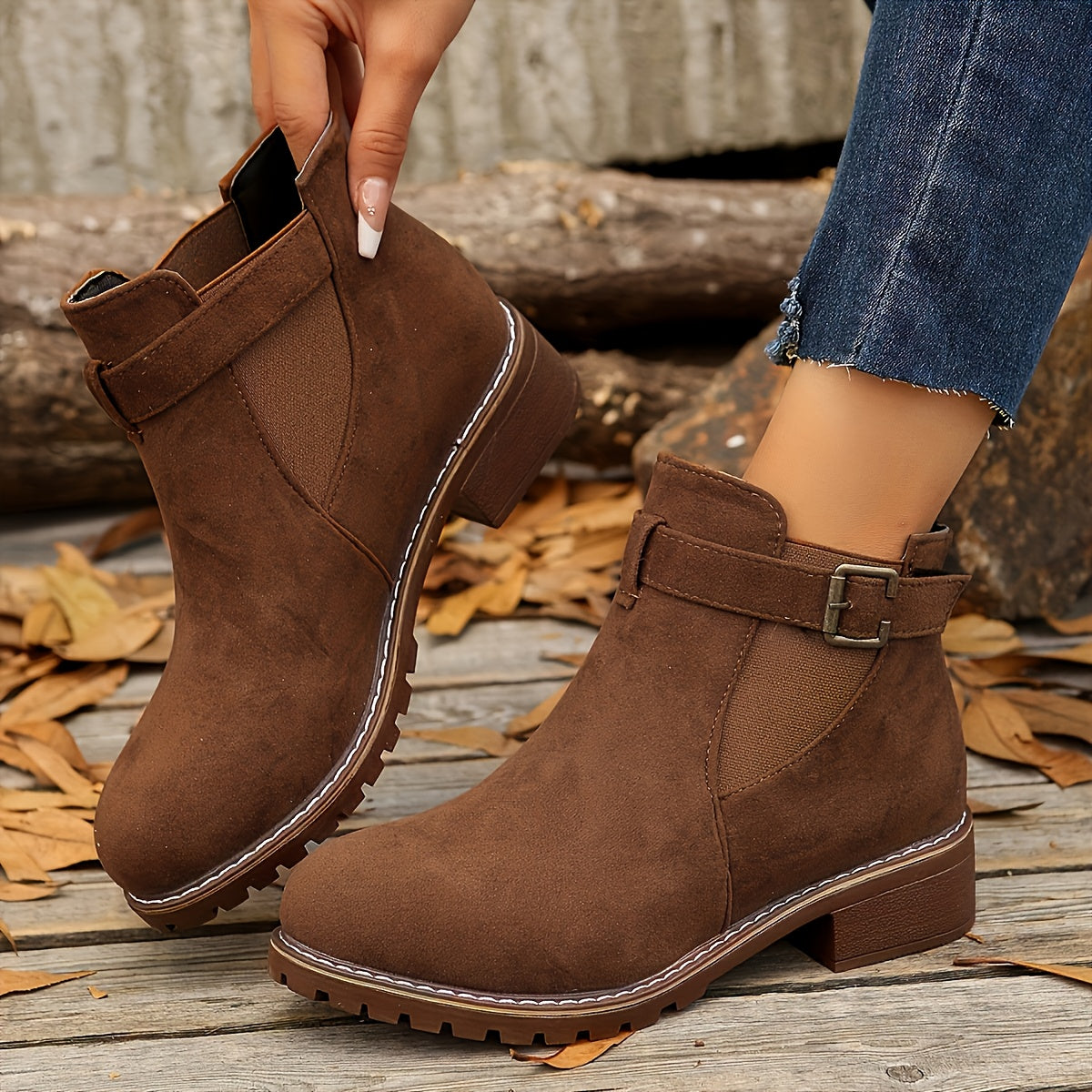 Albane | Bottines Élégantes à Boucle et Talon Bloc