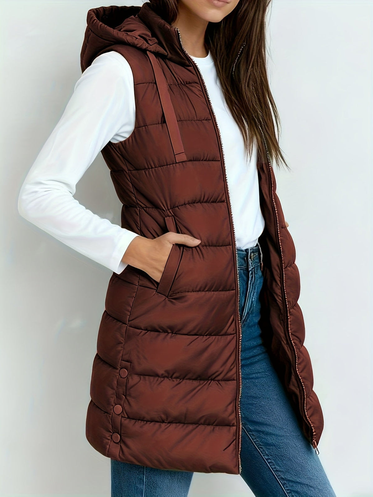 Tira™ | Élégant gilet long matelassé