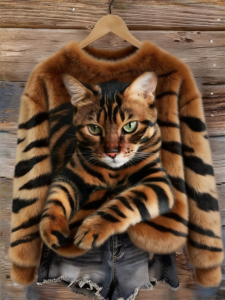 Marie™ | Pull doux à motif chat élégant