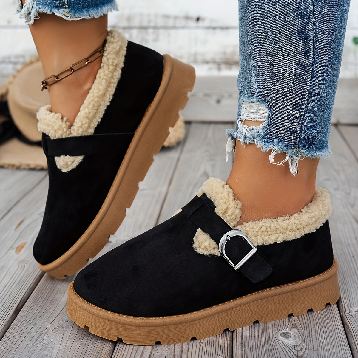 Martine | Bottines d'Hiver Doublées à Bride Réglable