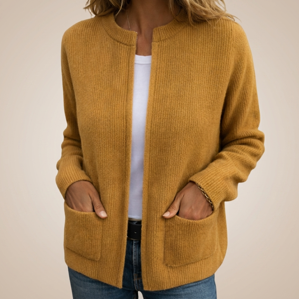 Colette | Gilet zippé en maille chaude à poches