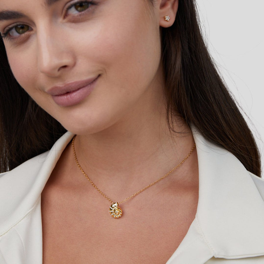 Collier pendentif coquillage en cristal