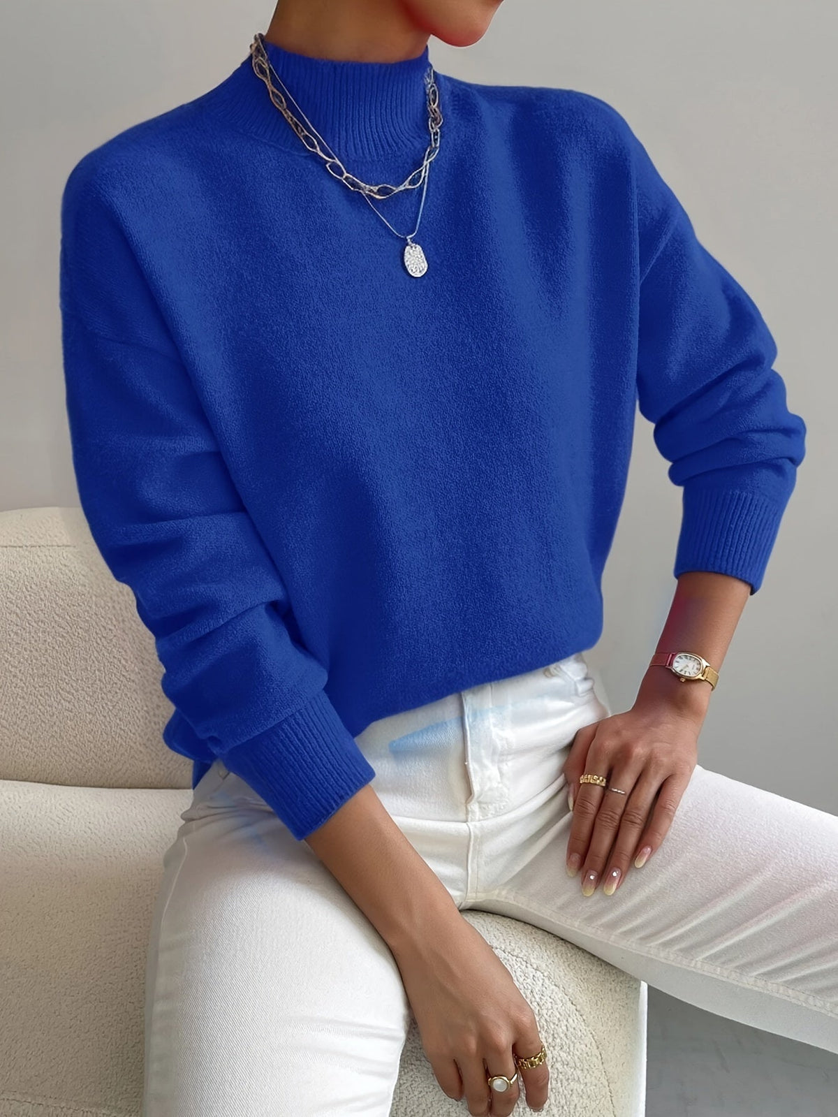 Yvonne | Pull Col Roulé Chaud en Maille Douce