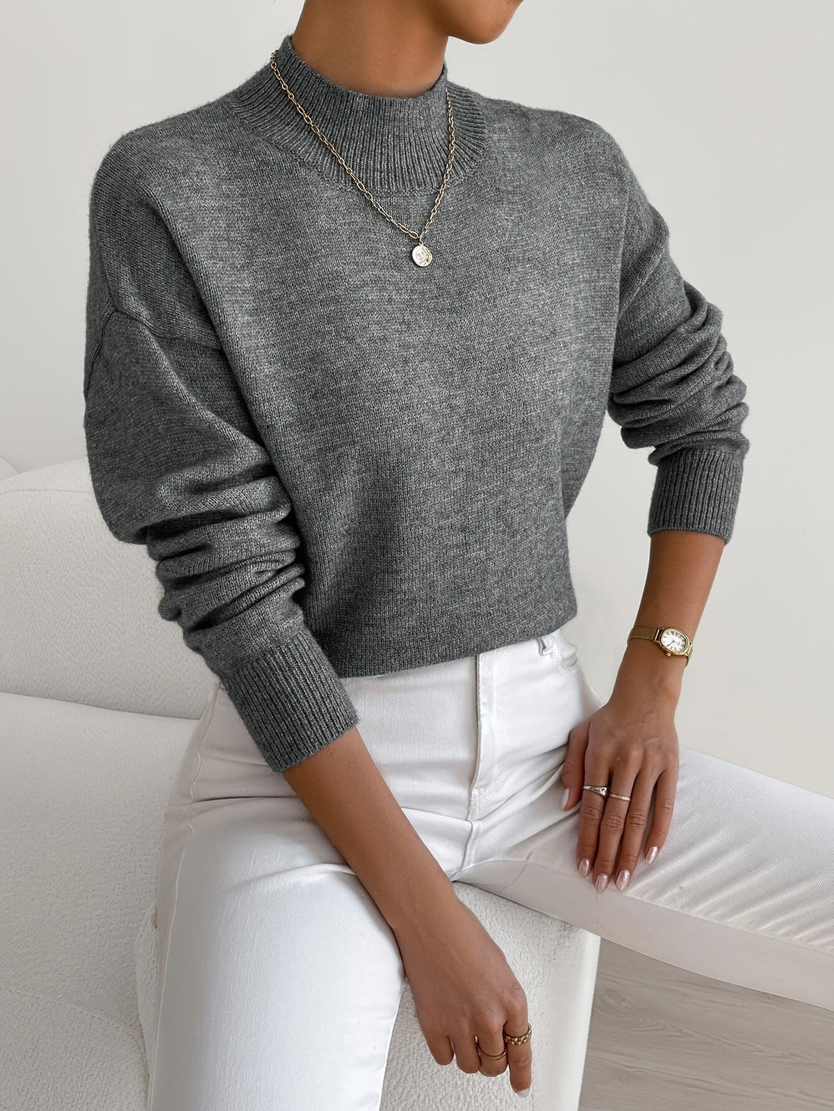 Yvonne | Pull Col Roulé Chaud en Maille Douce