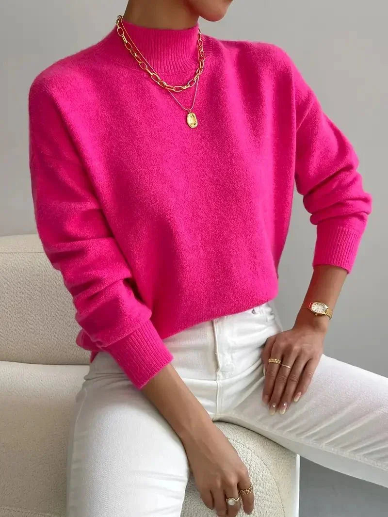 Yvonne | Pull Col Roulé Chaud en Maille Douce