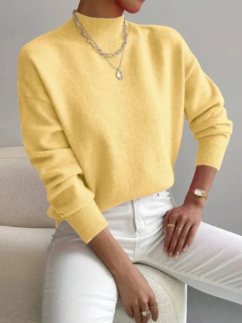 Yvonne | Pull Col Roulé Chaud en Maille Douce