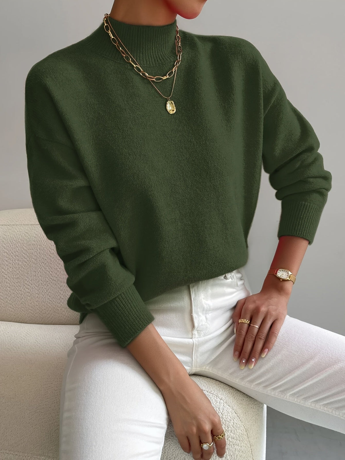 Yvonne | Pull Col Roulé Chaud en Maille Douce