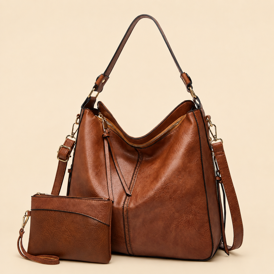 Agathe | Sac en Cuir Antivol + Pochette Offerte