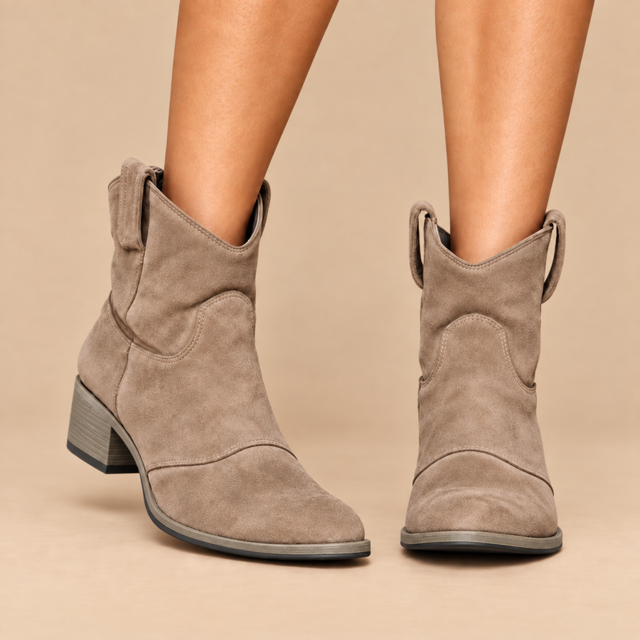 Prudence | Bottines en Suède à Talon Bas