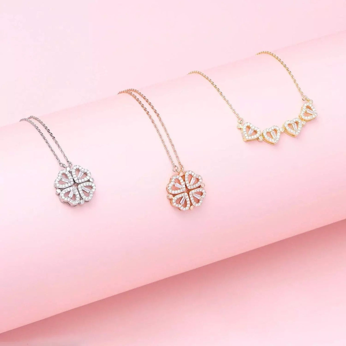 Clémence | Collier Trèfle Porte-Bonheur Serti de Cristaux